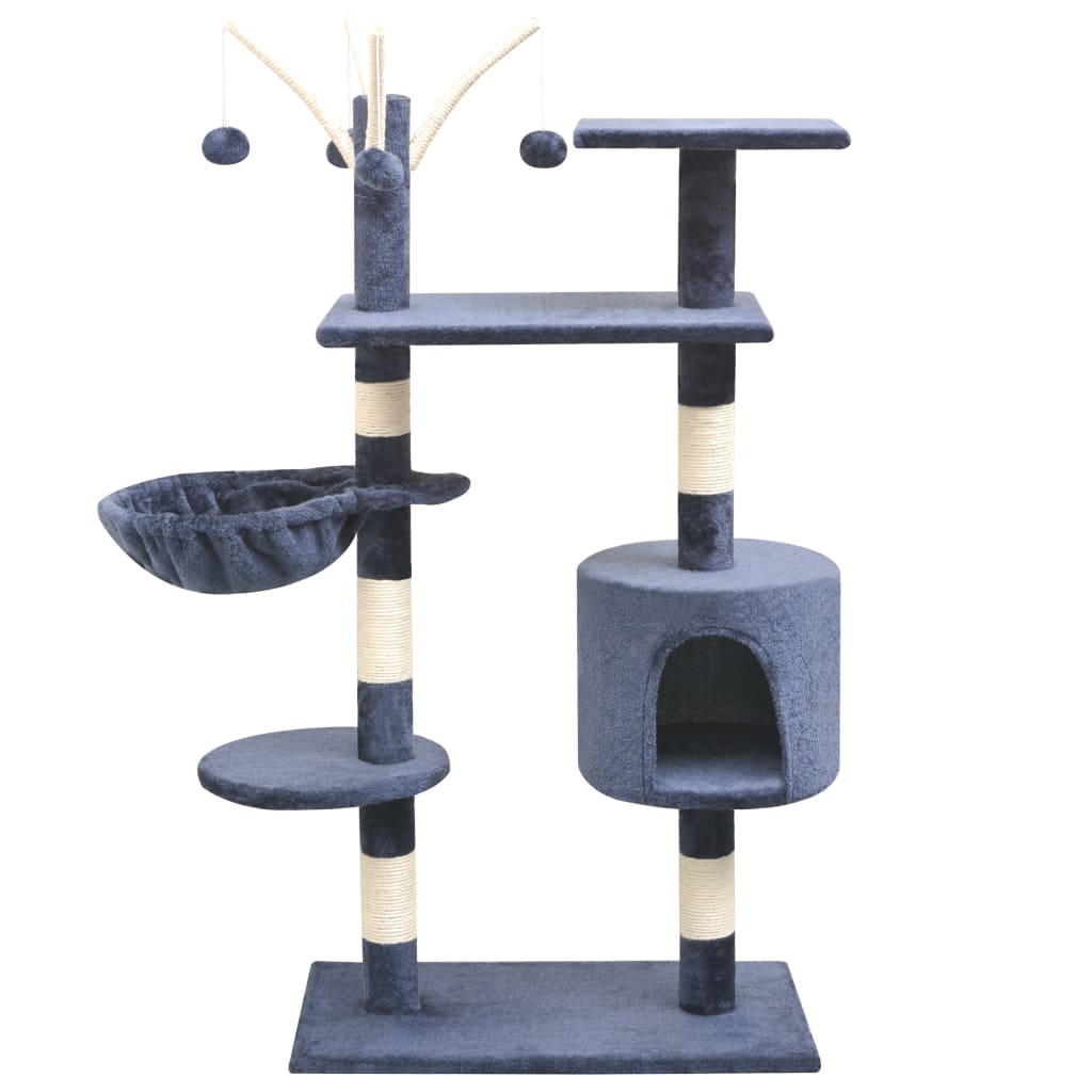 Cat Tree With Sisal Scratching Posts 125 Cm Dark Blue Vidaxl