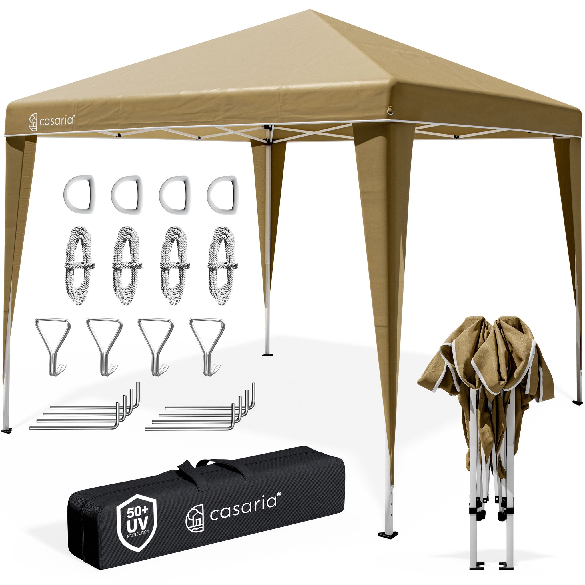 Deuba Casaria® Capri Pop Up Gazebo 3x3m Uv Protection 50+ Waterproof Incl. Bag Pegs Guy Ropes Stable Folding Festival Camping Party Garden Patio Tent