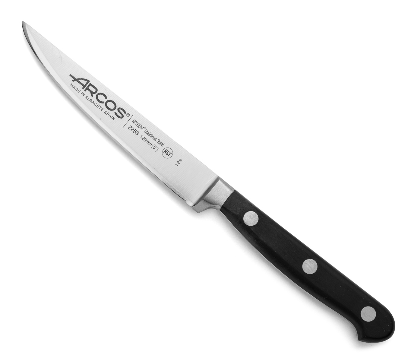 Arcos Schwarz Chuletero Ópera Knife - Starkes Messer Mit Dünner Klinge. Zum Mühelosen Schneiden Von Steaks Und Leicht Gegrilltem Fleisch.