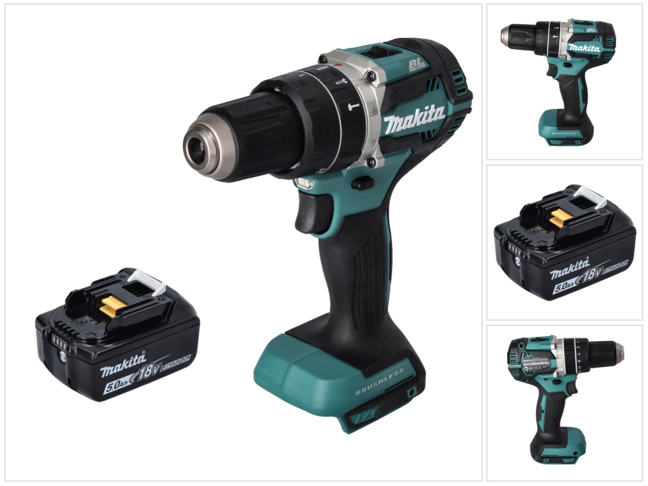 Makita Dhp 484 T1 Akku Schlagbohrschrauber 18 V 54 Nm Brushless + 1x Akku 5, 0 Ah - Ohne Ladegerät