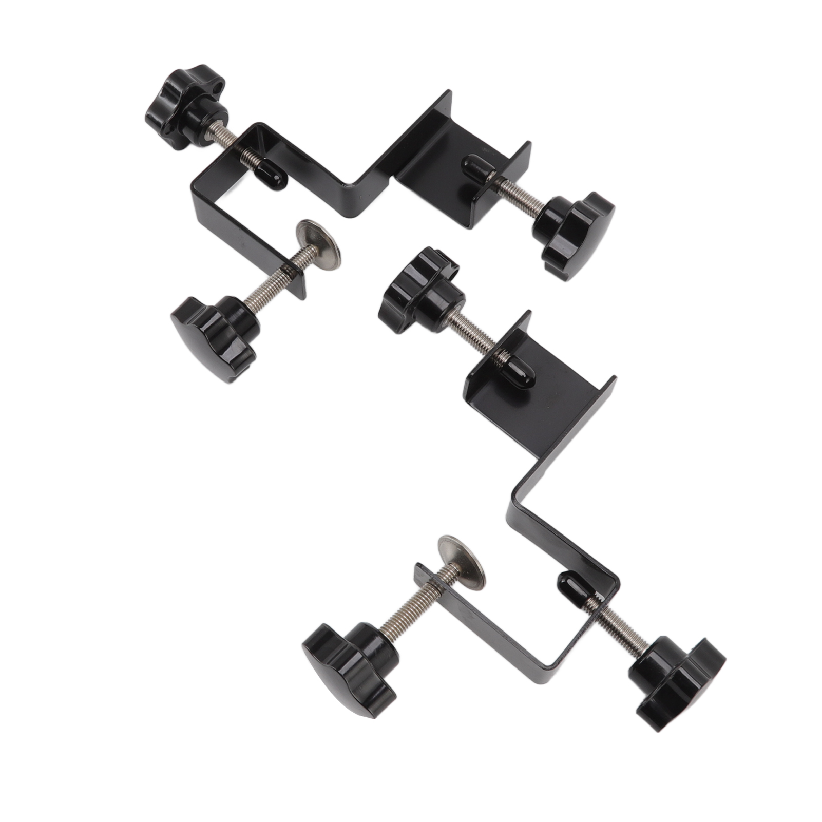 Pinces de montage pour tiroir et façade d'armoire, acier noir, gauche et droite, lot de 2