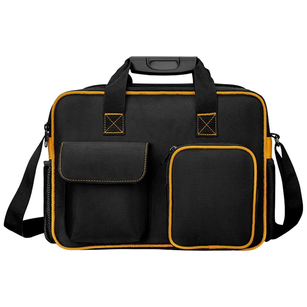 Sac à outils grande capacité, tissu Oxford hydrofuge, multiples poches, noir