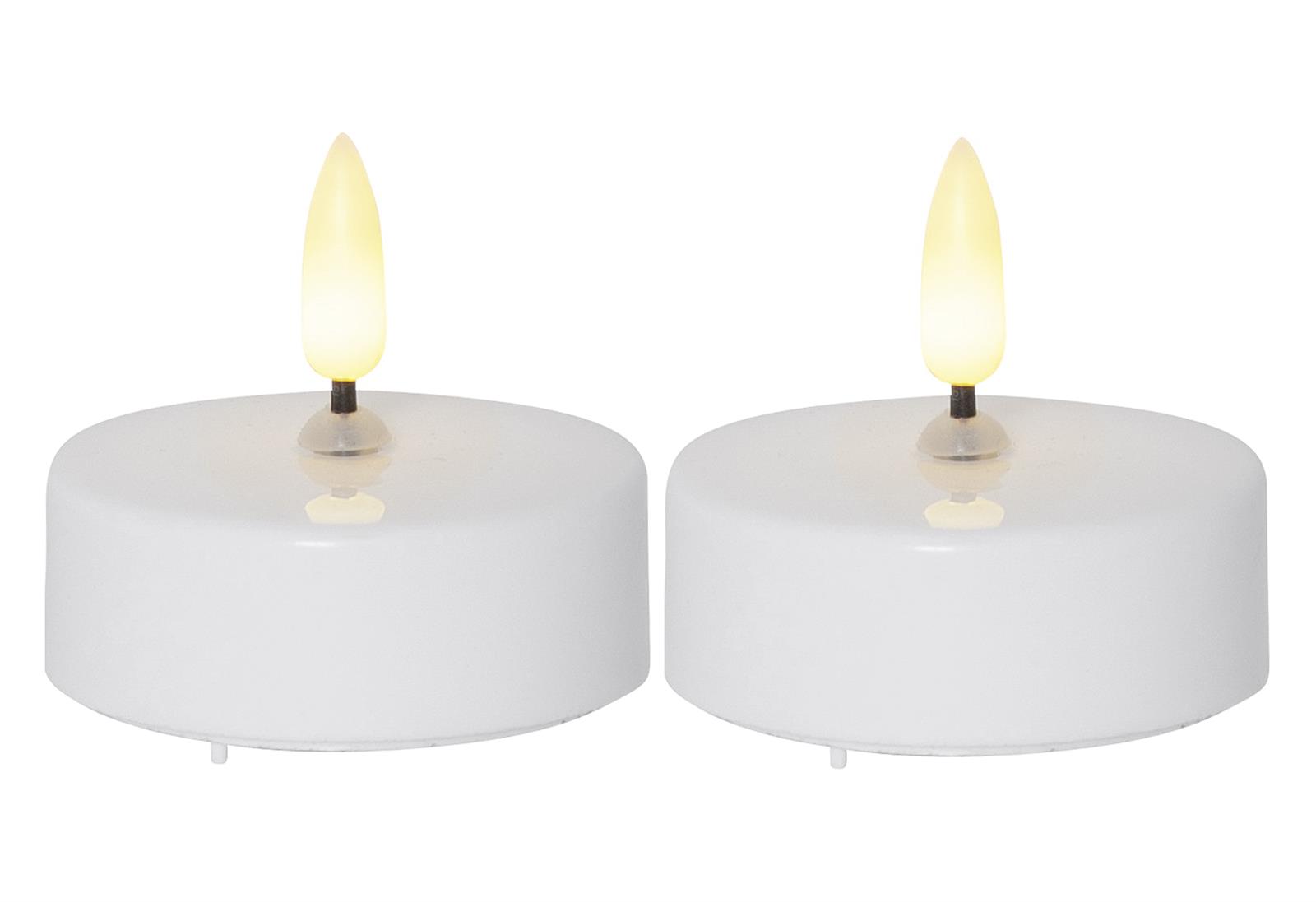 Best Season Weiß Led-Teelichte 'Flamme', 2Er Set,