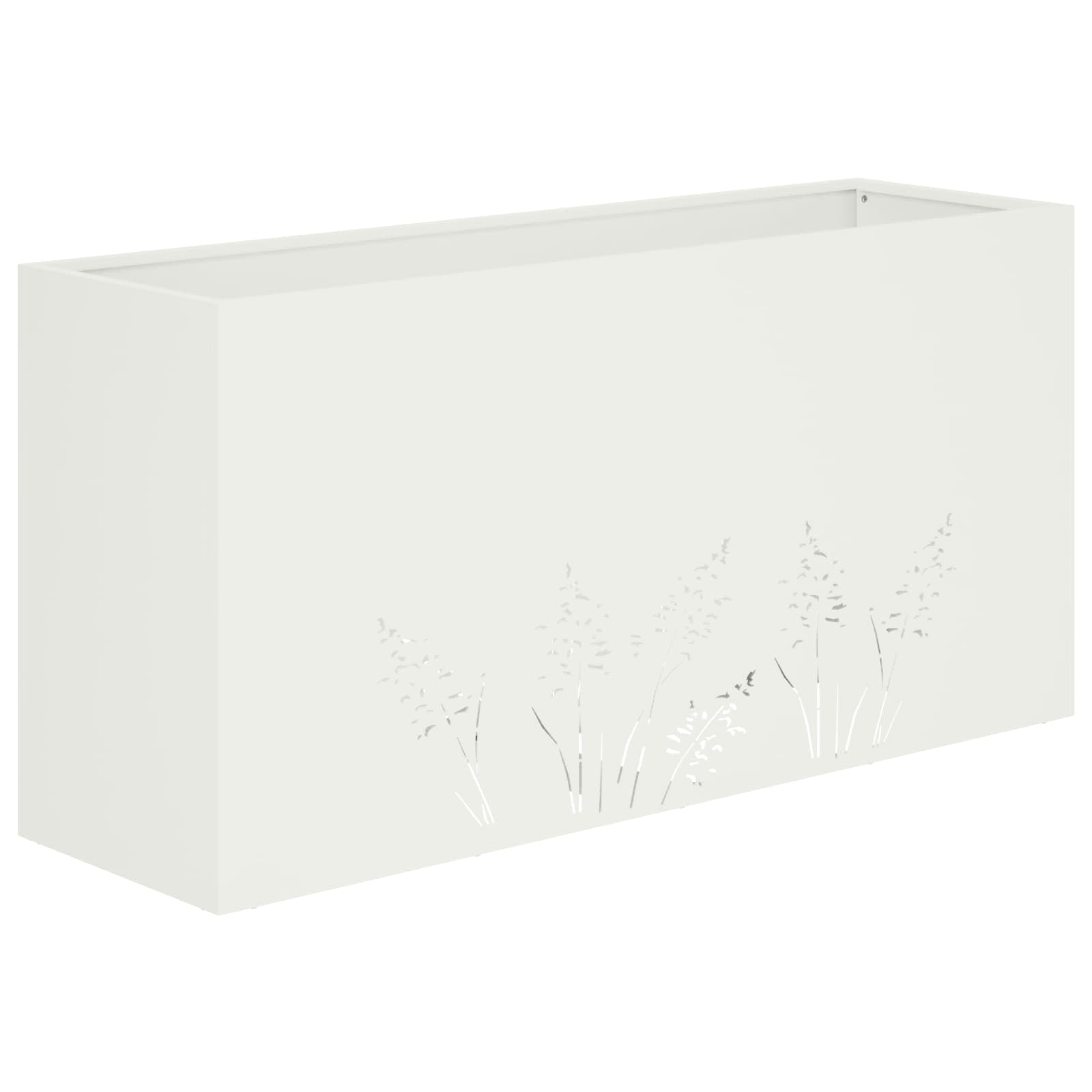 Vaso Da Giardino Bianco 100 X 20 X 49 Cm Vidaxl