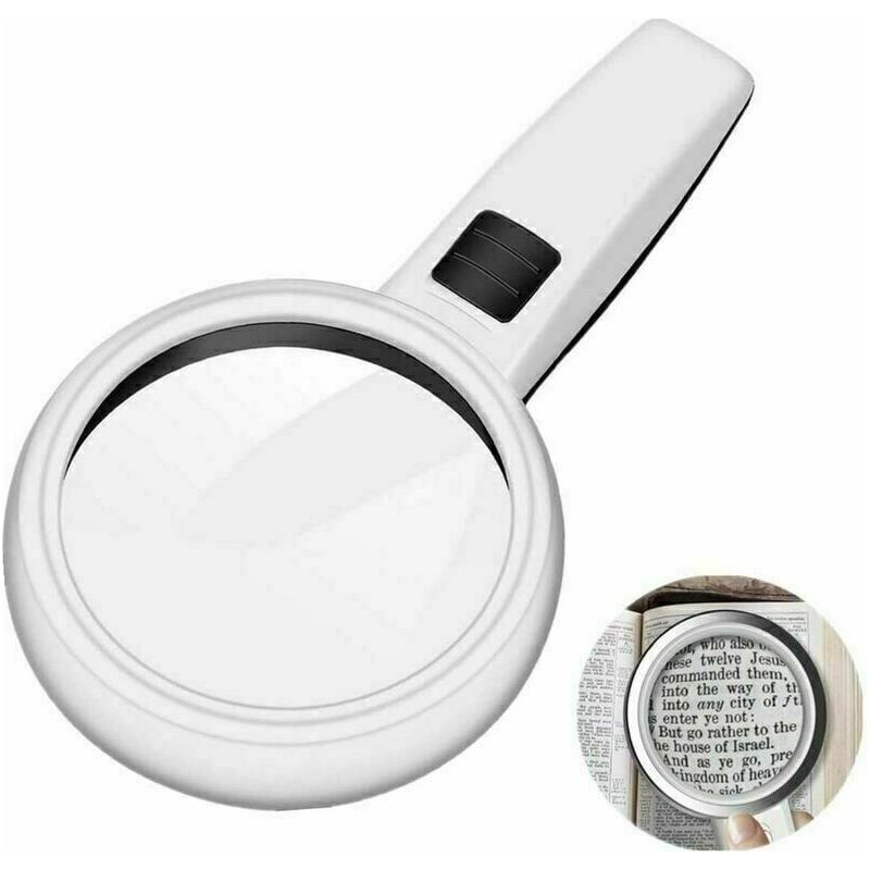 Loupe de poche 30x avec lumière LED, double lentille en verre sans distorsion, 110 mm, ABS