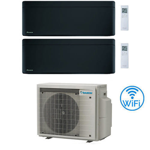 Daikin - Climatizzatore Garanzia Italia Inverter Stylish Total Black Wifi Dual Split 9000 + 9000 Btu Con U.e. 2mxm40a9 Classe A+++/a++ Novita' 2024