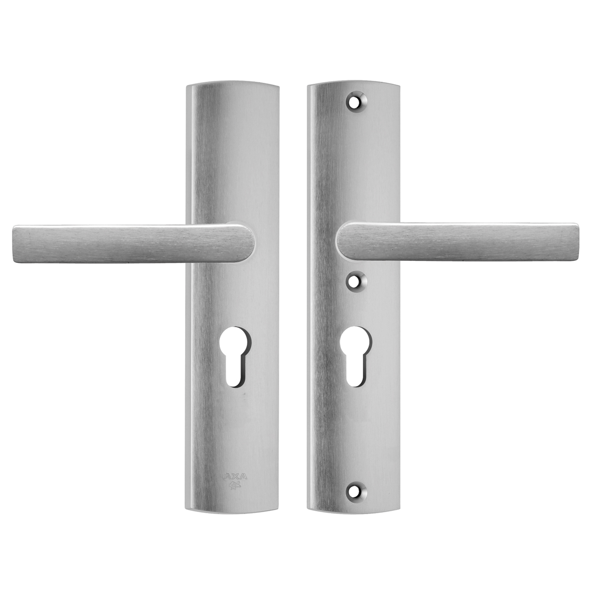Axa Sicherheitstürbeschlag - Set - Gebogen - Türgriff Aus Aluminium - Griff/griff - Pc55 - Türgriff Mit Schutzschild