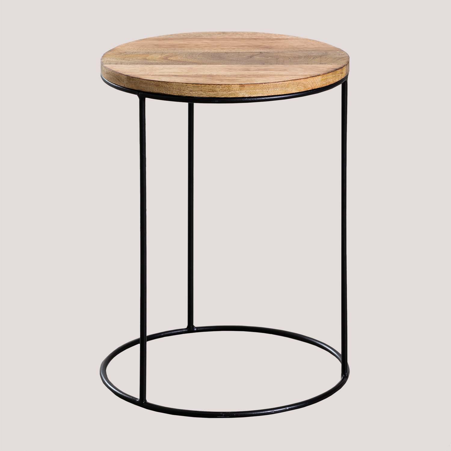 Sklum - Table D'Appoint Ronde En Manguier (ø30 Cm) Tannam