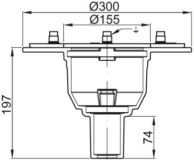 Aco Bodenablauf Passavant Dn50 90 Grad/1,0L/S/Pressfl./Ohne Ws/Epoxiert, 5151.60.20 - Image 2