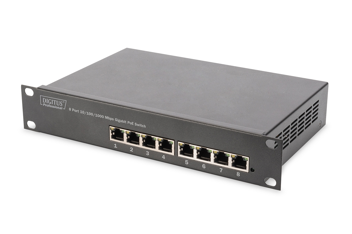 Assmann DIGITUS Gigabit Ethernet PoE Switch, 8-Port PoE+