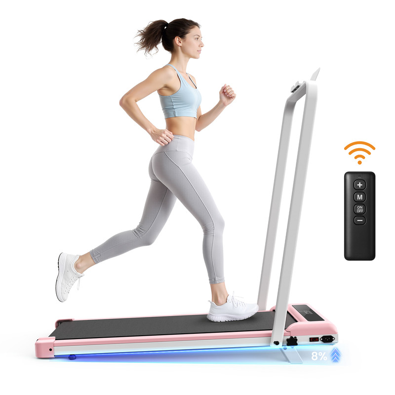 Tapis De Course Pliable 3 En 1 - Inclinaison 8% - Vitesse 1-10 Km/h