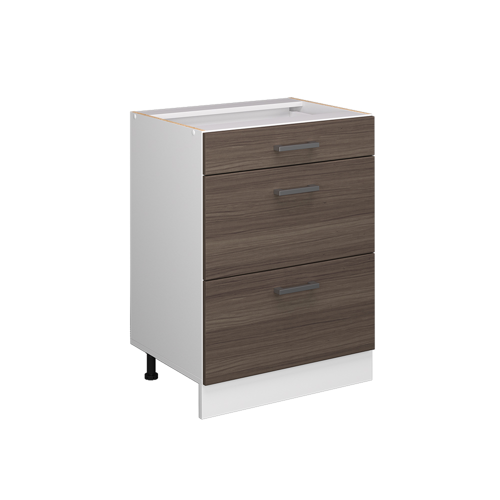 Vicco - Meuble cuisine R-Line, Gris, 60 cm avec tiroirs, sans plan de travail