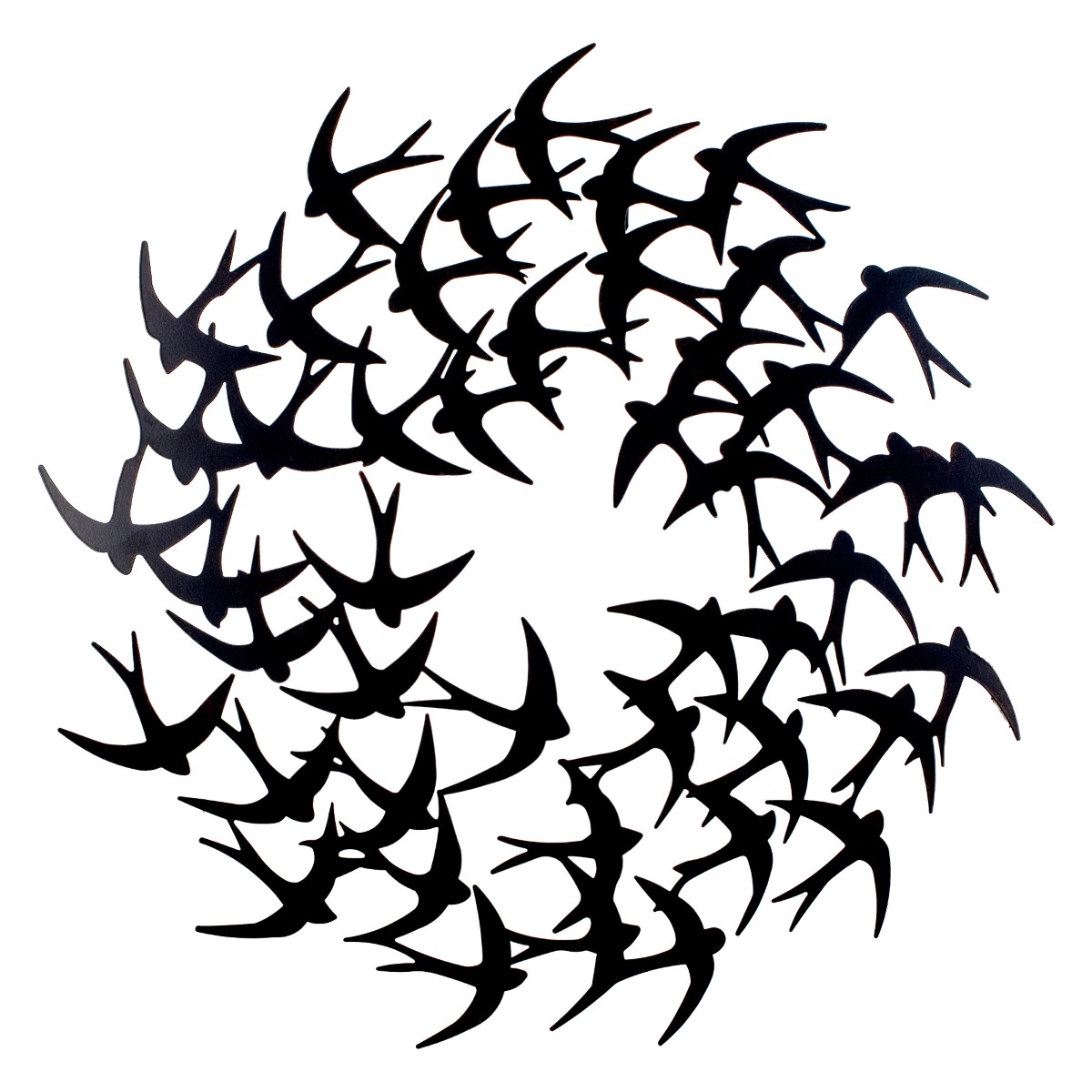 Decorazione Da Parete Per Giardino In Metallo Da 60 Cm, Nera, Con Disegno Di Uccelli SIGNES GRIMALT