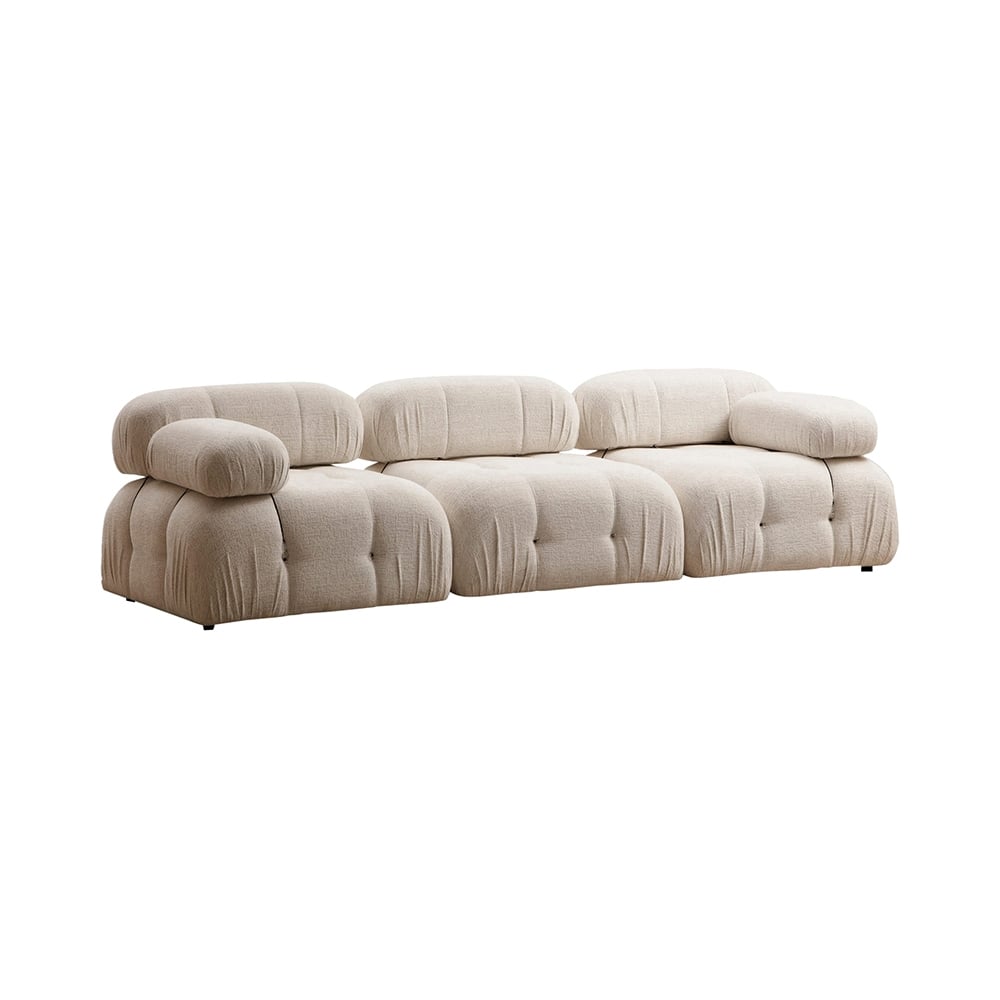 Cotecosy Beige Modulsofa 4-Sitzer Cremefarben Aus Stoff Bubble 3S