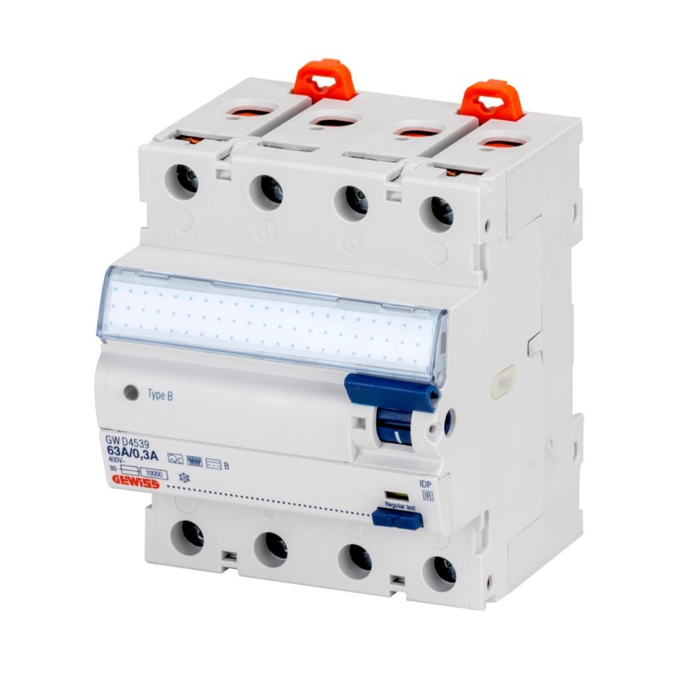 Gewiss Fehlerstrom-Schutzschalter – Idp 4P 40 A Immunity Typ B Idn=0,3 – 4 Module, Gwd4534 - Bild 3