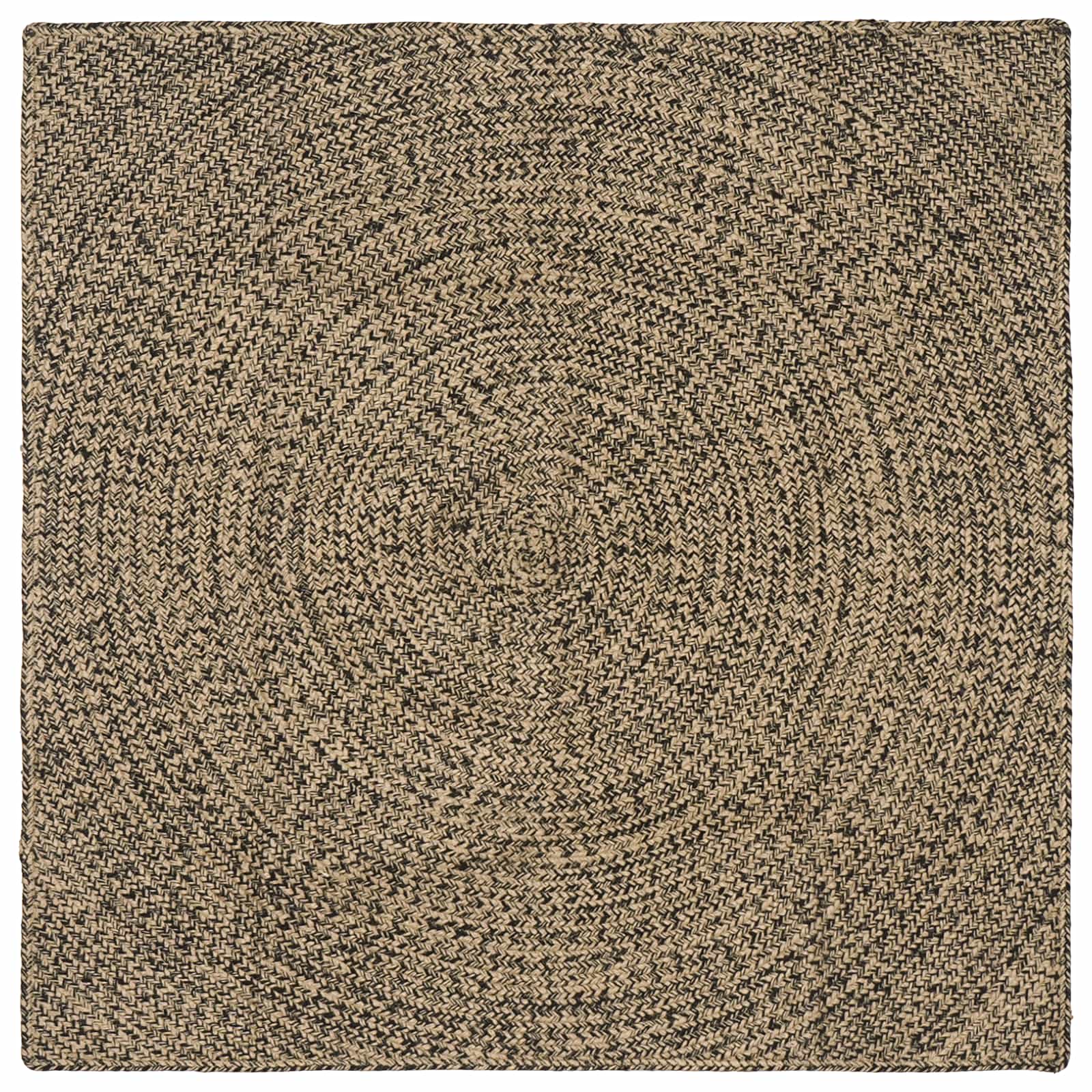 Tapis De Zone Naturel Et Noir 160 X 160 Cm Jute Vidaxl