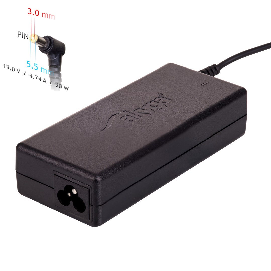 Akyga Schwarz Ak-Nd-27 Samsung Laptop-Netzteil 19V 4,74A 90W 5,5 X 3,0 Mm + Stift