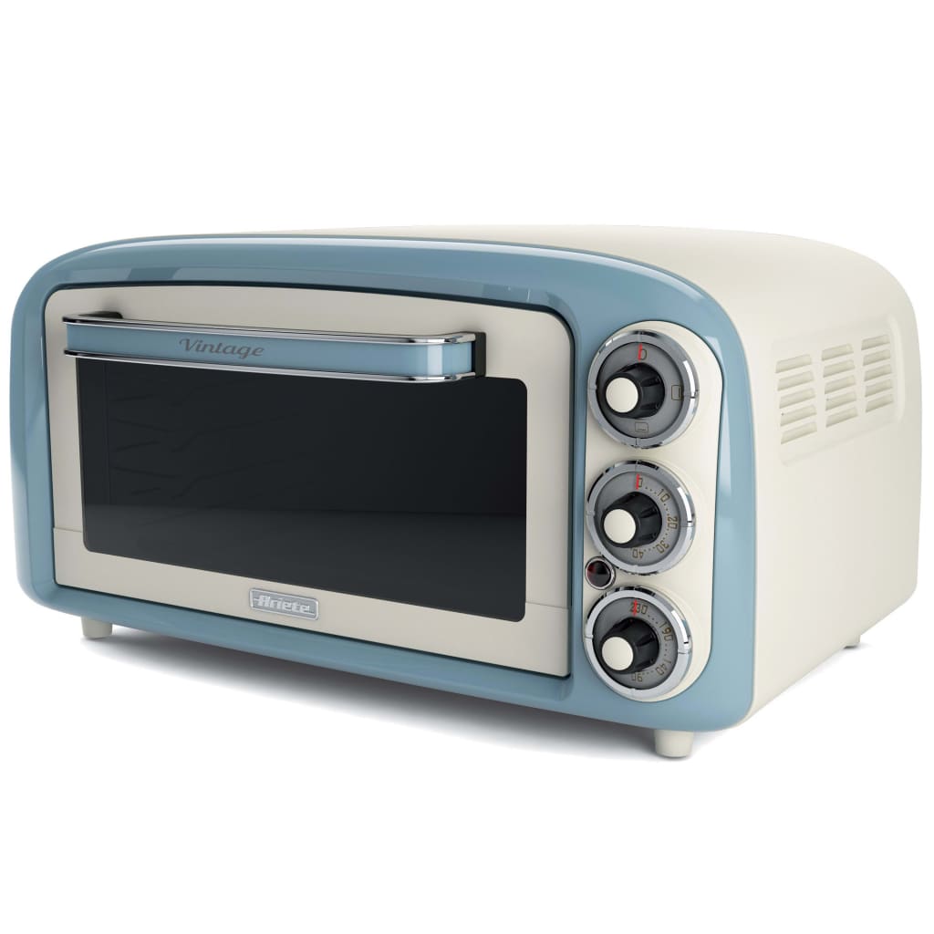 Ariete Blau Vintage 97905 Mini-Backofen, 18 Liter, 1380 W, 3 Kochfunktionen, Aluminium-Backblech, 60-Minuten-Timer, - Image 8