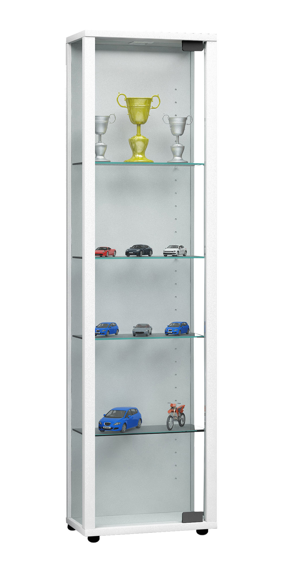 Vcm Unisex Weiß Standvitrine "Holz Glas Stand Vitrine Sammelvitrine Edana Mini", B:33cm T:18cm, Obermaterial: 100% Holz Wood., Schränke, Standvitrine - Image 6