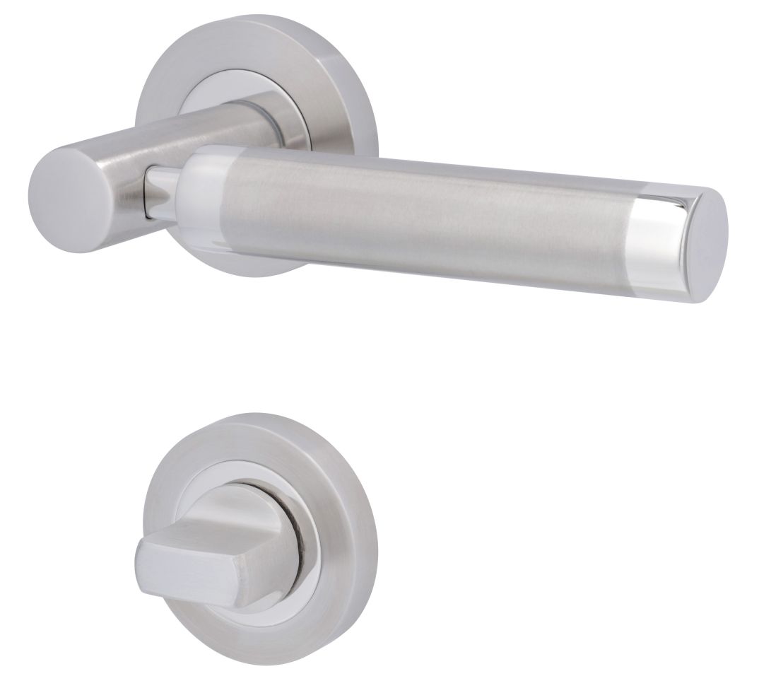 Alpertec - Wc-rosettengarnitur Solid 3 Edelstahl Silber Rund Beschläge