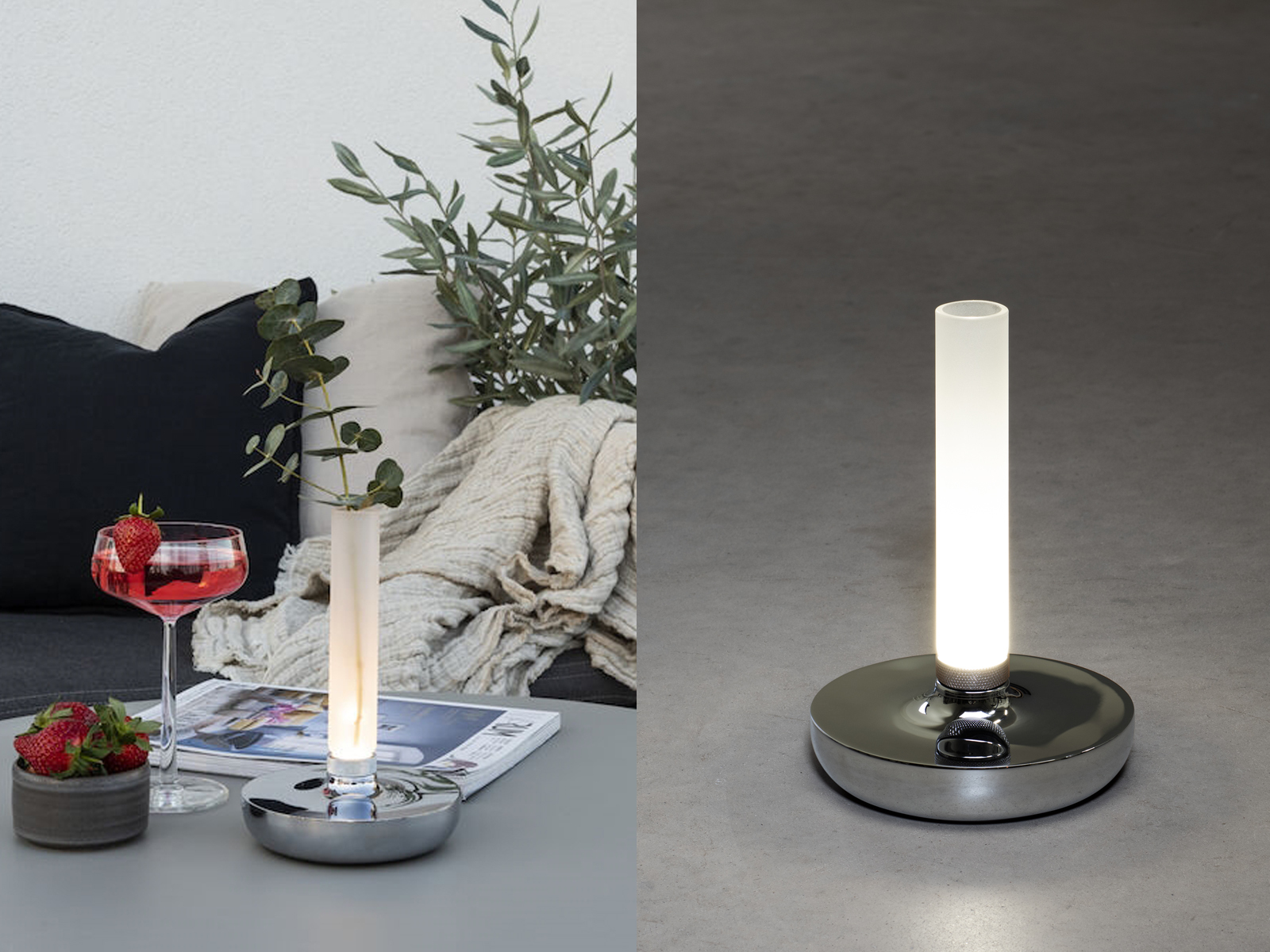 Konstsmide Silber Tischlampe, Akku-Led Vase Biarritz Silver Indoor/Outdoor 7827-003 - Bild 5