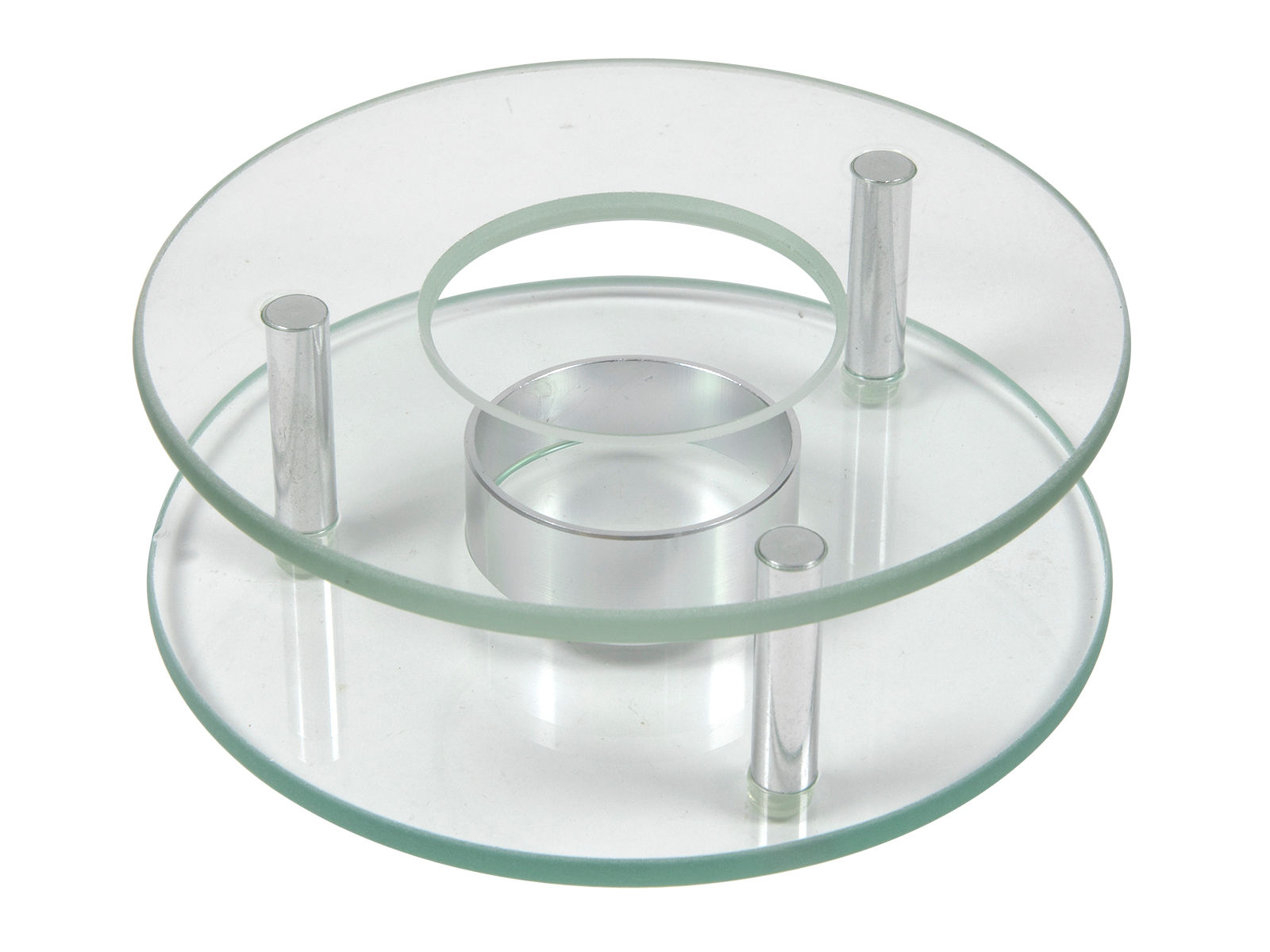 Spetebo Grau - Stövchen Aus Glas Und Edelstahl - 12 Cm - Teewärmer Für Kannen Und Tassen