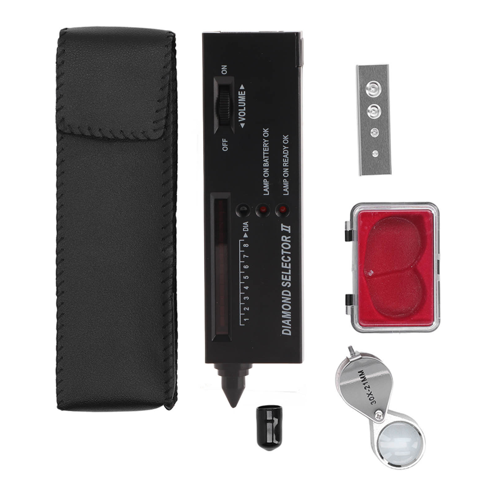 Testeur de diamants professionnel avec loupe LED 30x, affichage LCD et indicateurs sonores