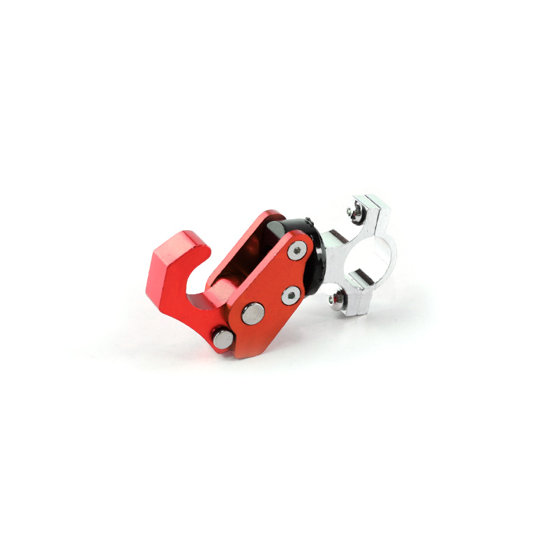 Crochet pliable en alliage d'aluminium rouge avec boucle, 99 x 57 mm, pour moto, scooter et vélo