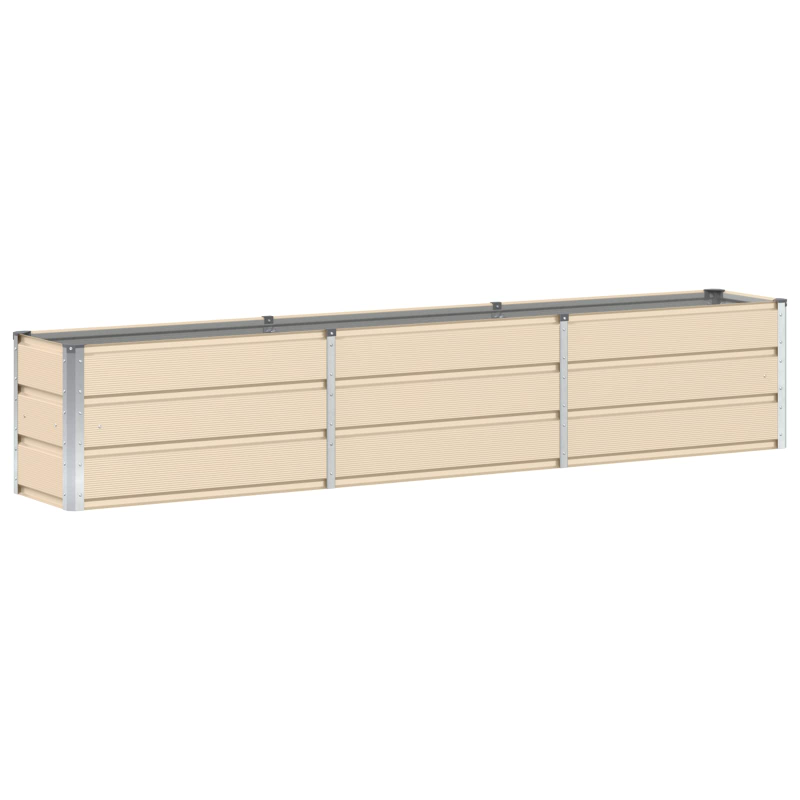 Planter Ivory 240 X 40 X 45 Cm Steel Vidaxl