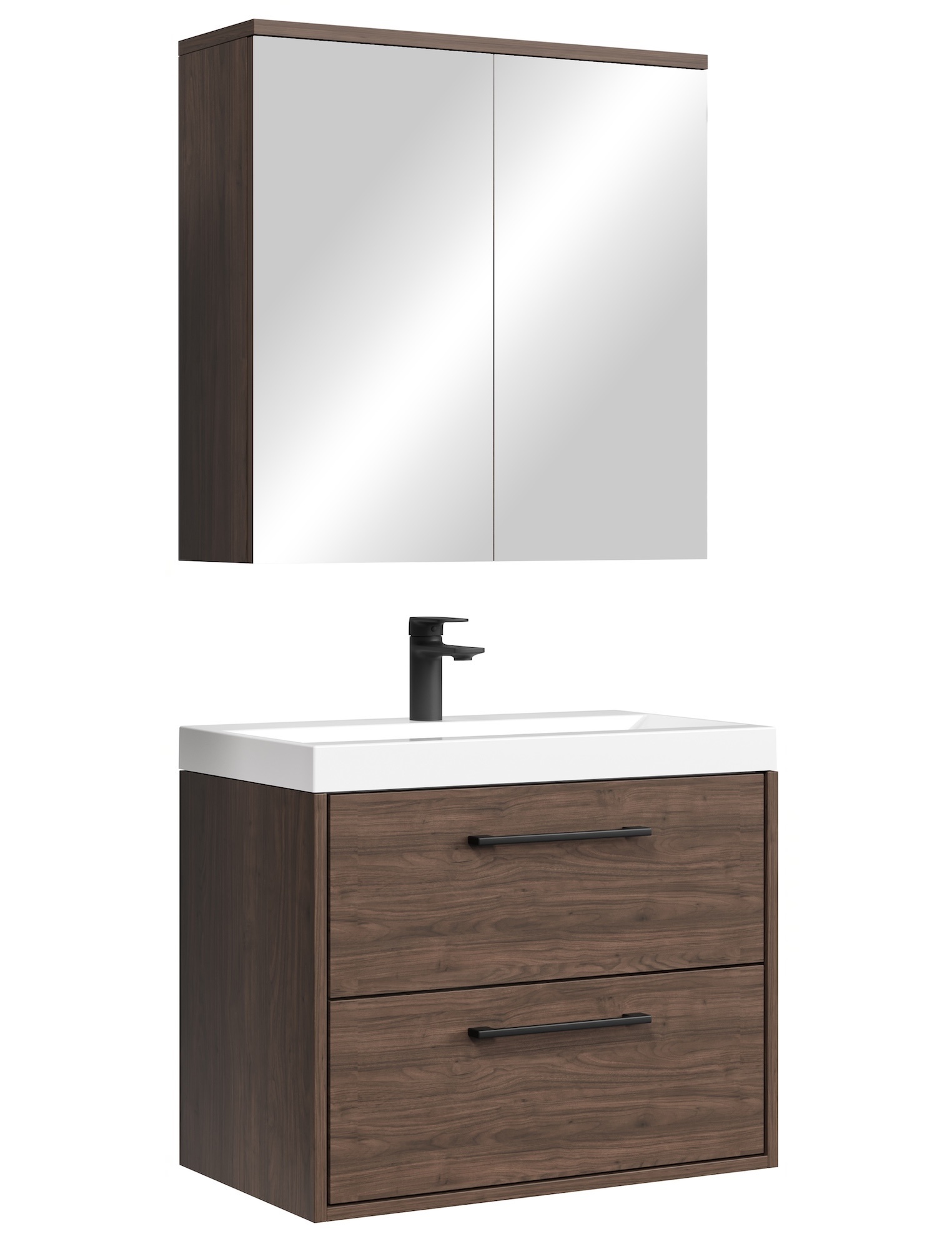 Badplaats Badezimmermöbel Set Florence 01 60 Cm – Walnuss – Häng