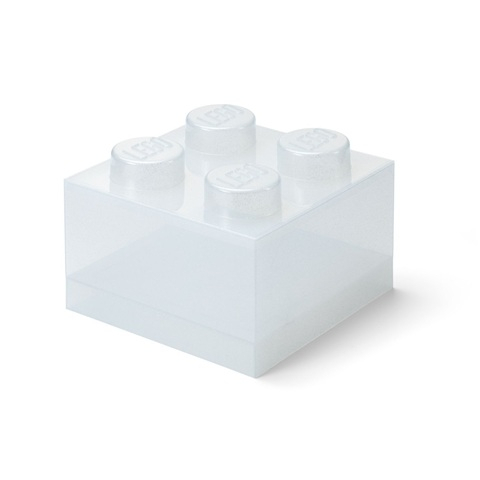 Default Transparent Spielzeugaufbewahrung, Lego Storage Brick 4 Top Lid Glitter Translucent - Image 5