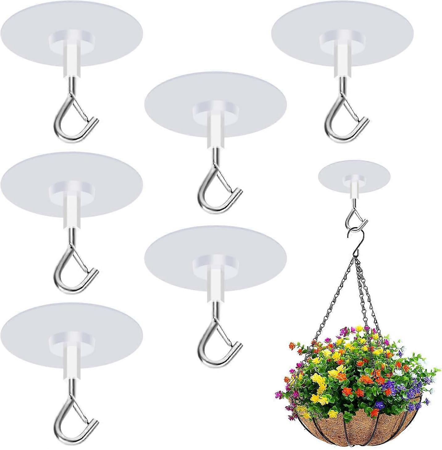 Crochets de plafond auto-adhésifs sans perçage en PE et alliage de zinc, 900 g, boîtier fermé résistant au vent, lot de 5