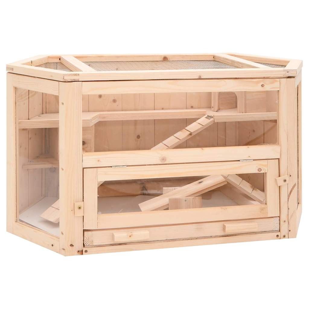 Hamsterkäfig 80x40x43 Cm Massivholz Tanne Vidaxl