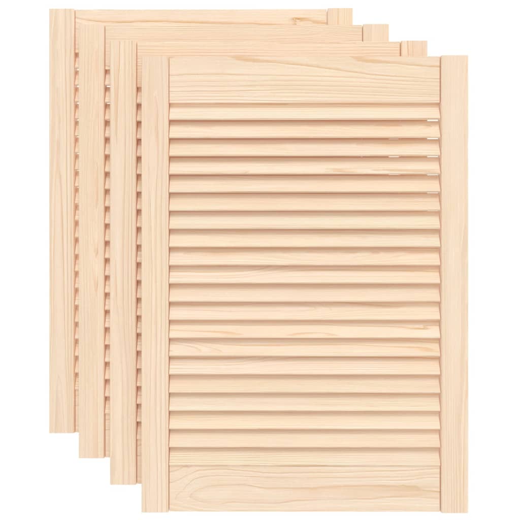 Portes D'Armoire À Persiennes 4pcs 69x49,4cm Bois De Pin Massif Vidaxl