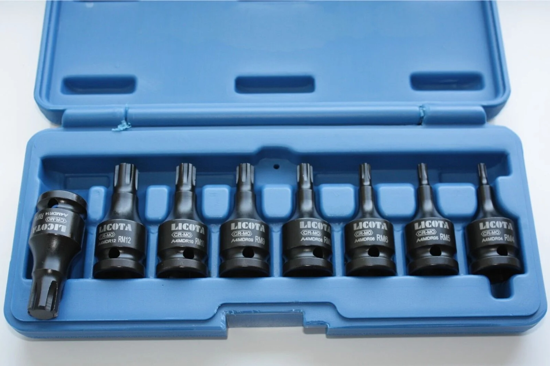 Boni-Shop® Schlagschrauber Nüsse Set, 8-teilig, Ribe M4-m14, 1/2 Zoll, Cr-mo