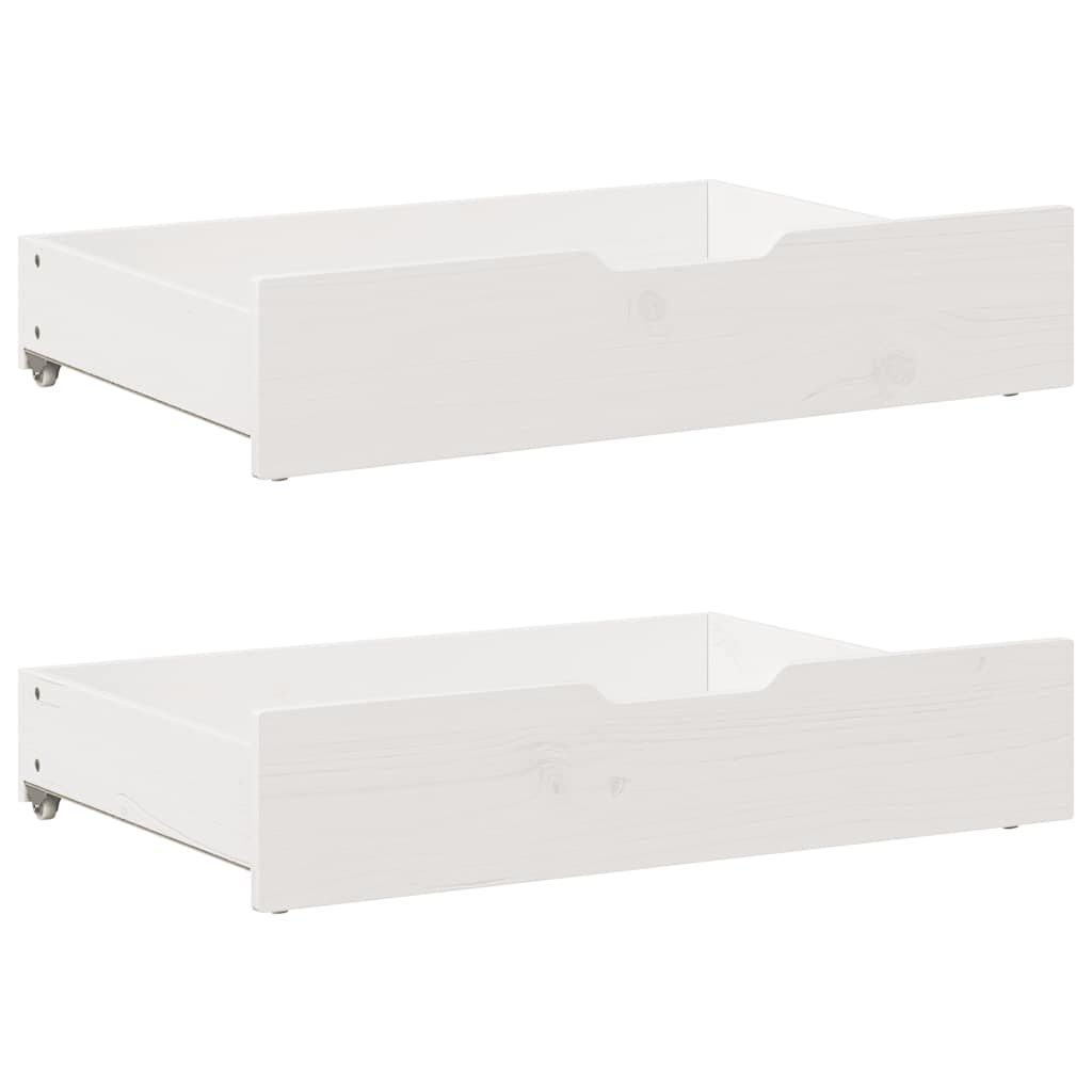 Tiroirs Sous Le Lit 2 Pcs Blanc 80x55x16 Cm Bois De Pin Massif - Vidaxl