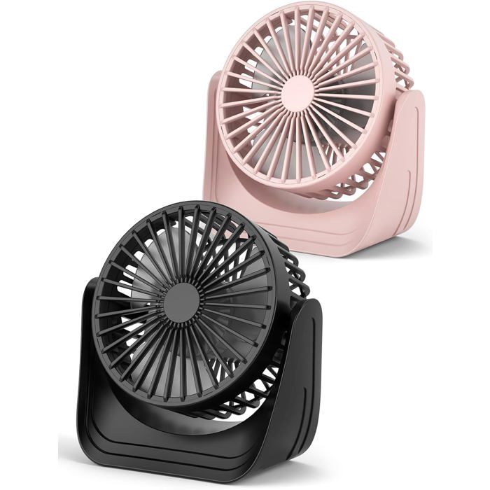 Lot De 2 Ventilateurs De Table Usb Avec Câble Usb C De 2 M