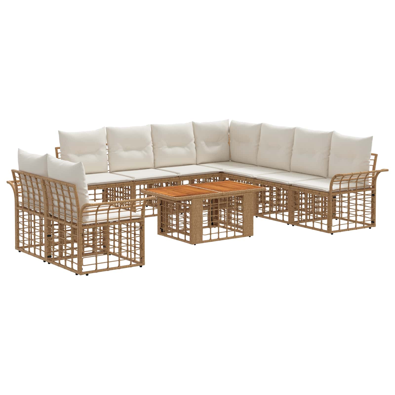 Vidaxl Braun/Weiss Gartenlounge, Outdoor-Sofagarnitur - Image 2