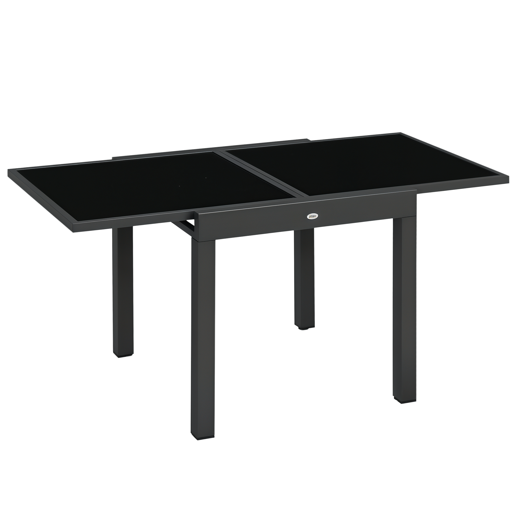 Outsunny – Table Extensible De Jardin 160x80x75 Cm – Aluminium Et Verre