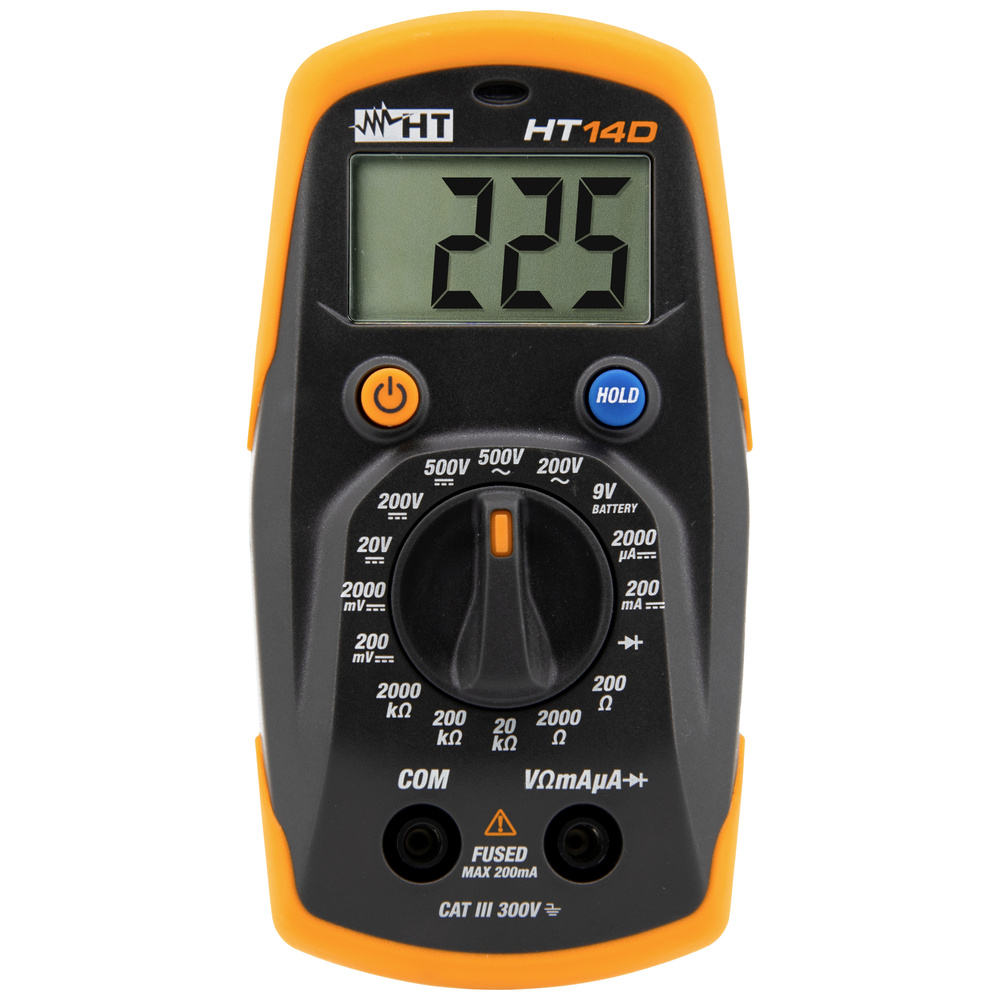 Ht Italia - Ht Instruments Ht14d Hand-Multimeter Digital Cat Ii 600 V, Cat Iii 300 V Anzeige (Counts): 2000