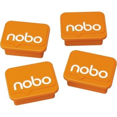 Nobo Magnete aus Kunststoff für magnetische Whiteboards, 4 Stück, Dry Wipe, 18 x 22 mm, Orange, 1905327 - Bild 5