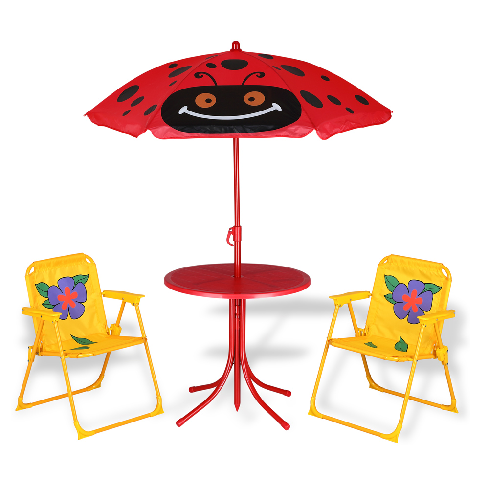 Spielwerk® Salon De Jardin Pour Enfants Avec Parasol Réglable En