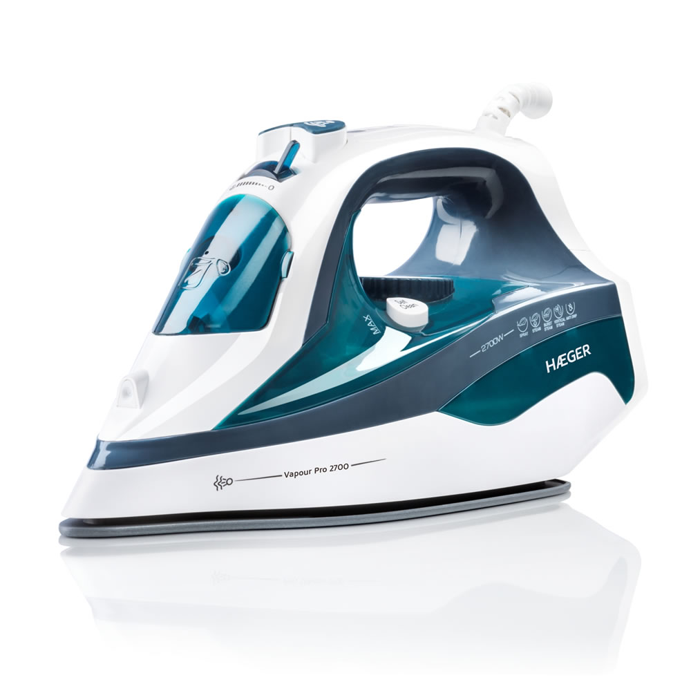 Haeger Dampfbügeleisen Vapour Pro - 2700W - Dampfregler 75G - Vertikaldampf - 400Ml Wassertank - Keramiksohle - Anti-Kalk - Tropfsicher - Bild 3