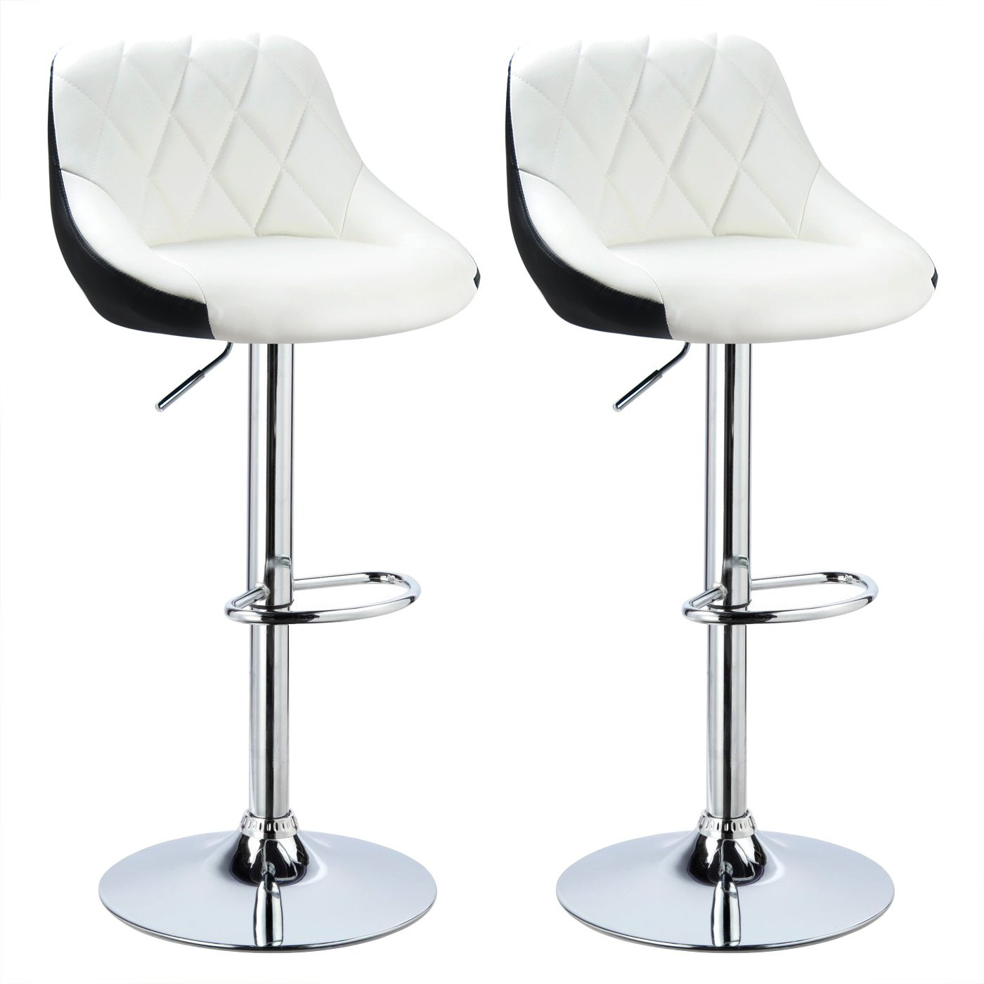 Yongqing – Lot De 2 Tabourets De Bar Réglables En Hauteur – Cuir Pu