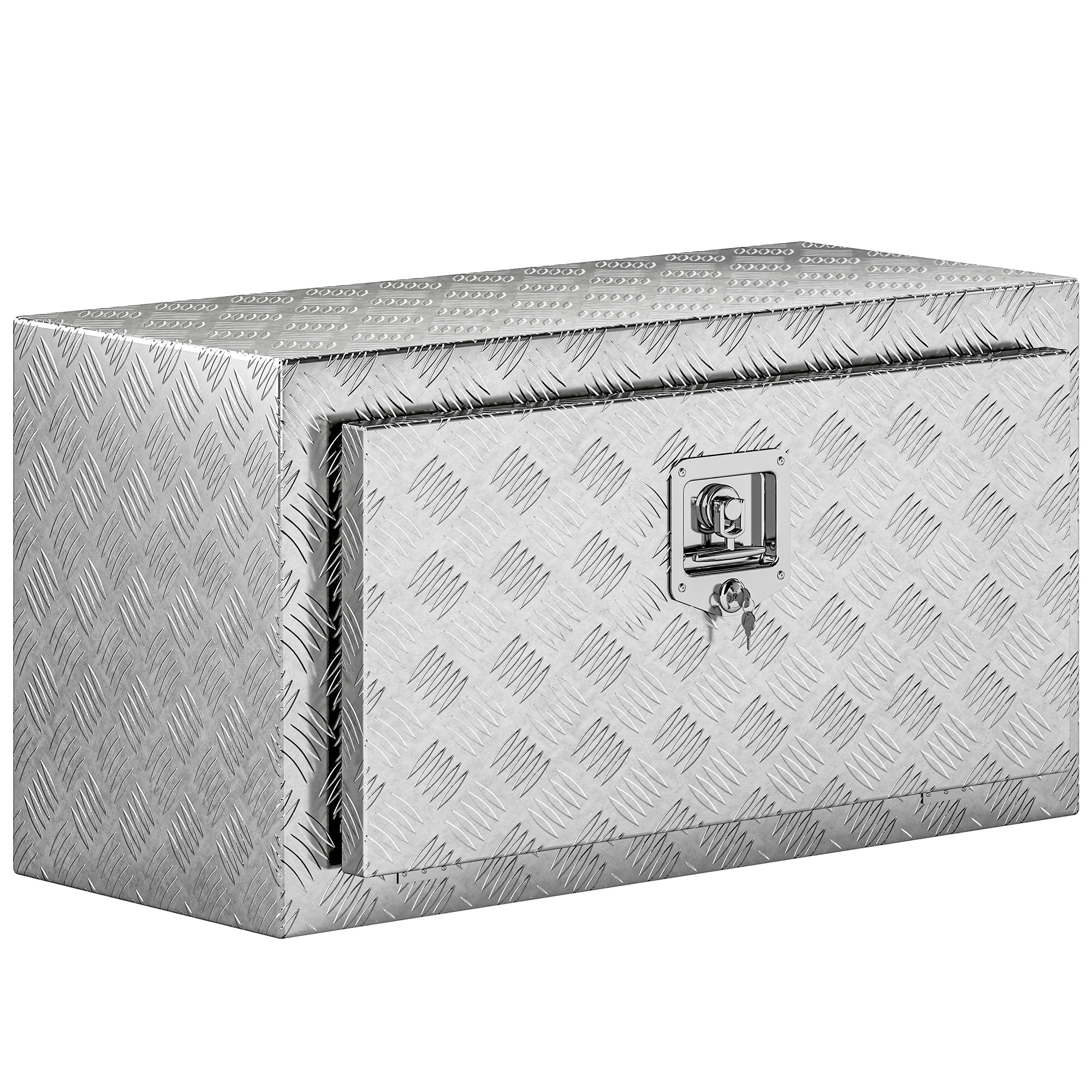 Caisse à outils en aluminium 96 L, 76,2 x 35,5 x 40,6 cm, serrure 2 clés et poignée latérale