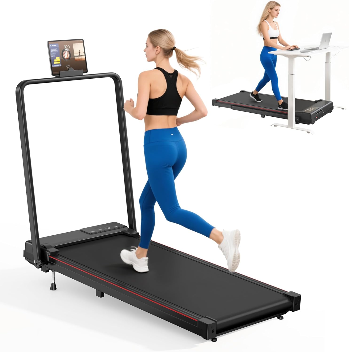 Soges Tapis De Course Pliable Soges – Moteur 0,65 Cv, Vitesse 1-8 Km/h, Charge Maximale 100 Kg, Sport, Compact Et Application Mobile