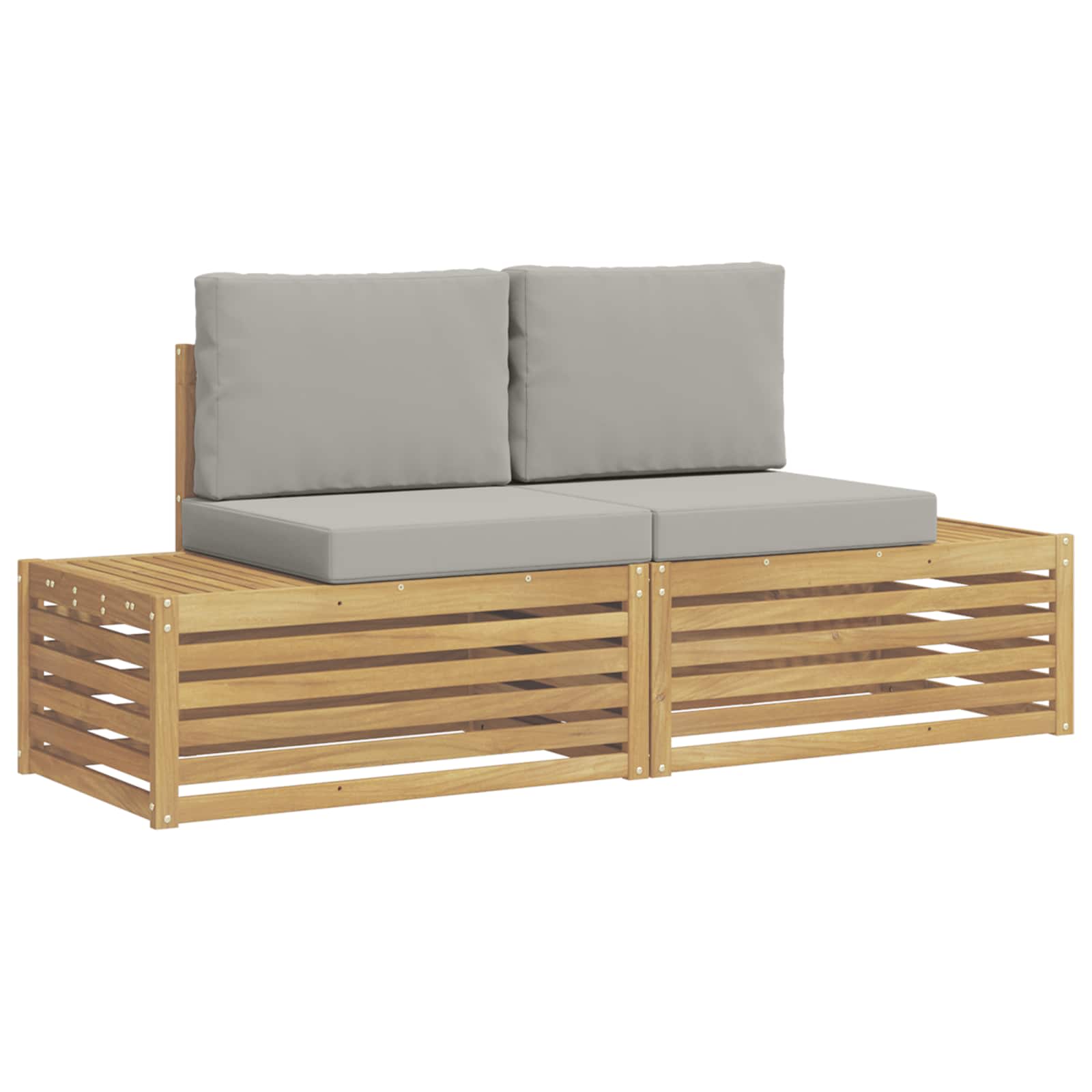vidaXL Conjunto de Sofás de Exterior 2 uds. 2 Plaza Blanqueado