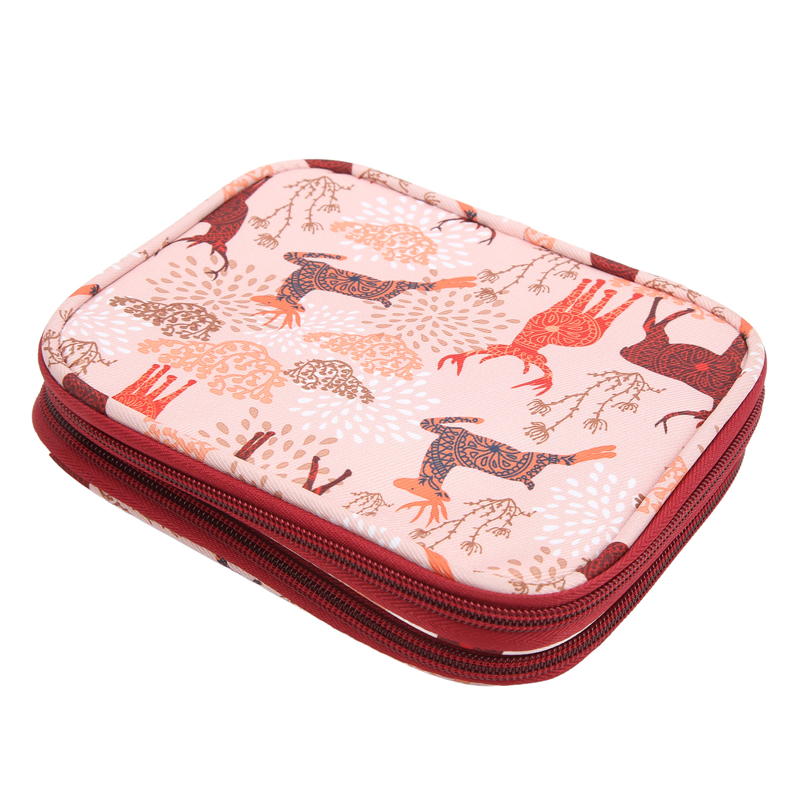 Sac à crochet motif cerf sika en toile Oxford 600D, format portable 17,5 x 14 x 3,5 cm, double couche