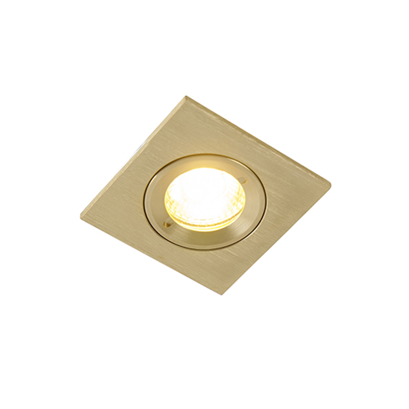 Qazqa Modern Recessed Spotlight Gold Square Ip44 - Xena