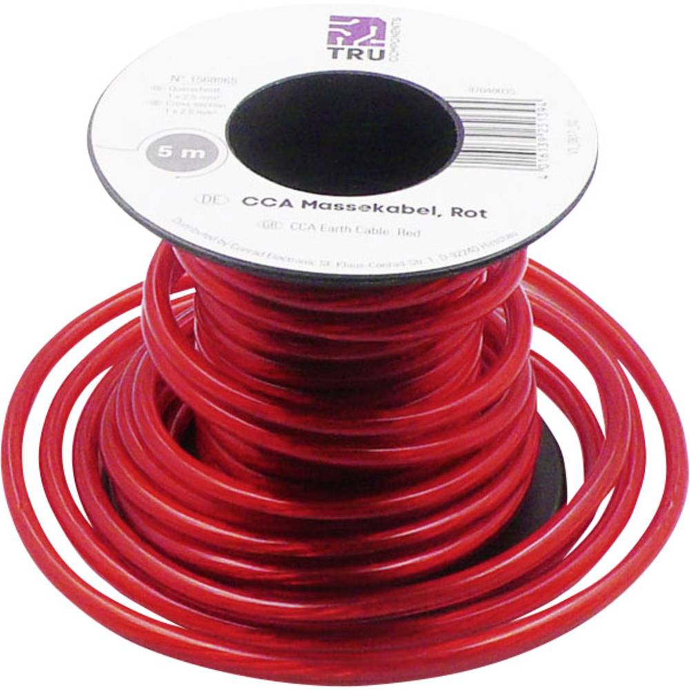 TRU Components 1568965 Massekabel 1 x 2.50mm² Rot 5m